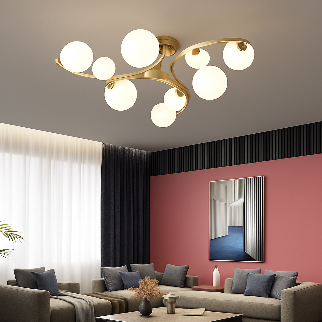 plafonnier moderne en verre design pour intérieur élégant - vue 3 sur 10