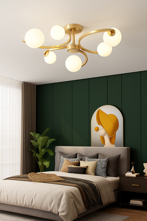 plafonnier moderne en verre design pour intérieur élégant - vue 6 sur 10