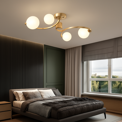 plafonnier moderne en verre design pour intérieur élégant - vue 7 sur 10