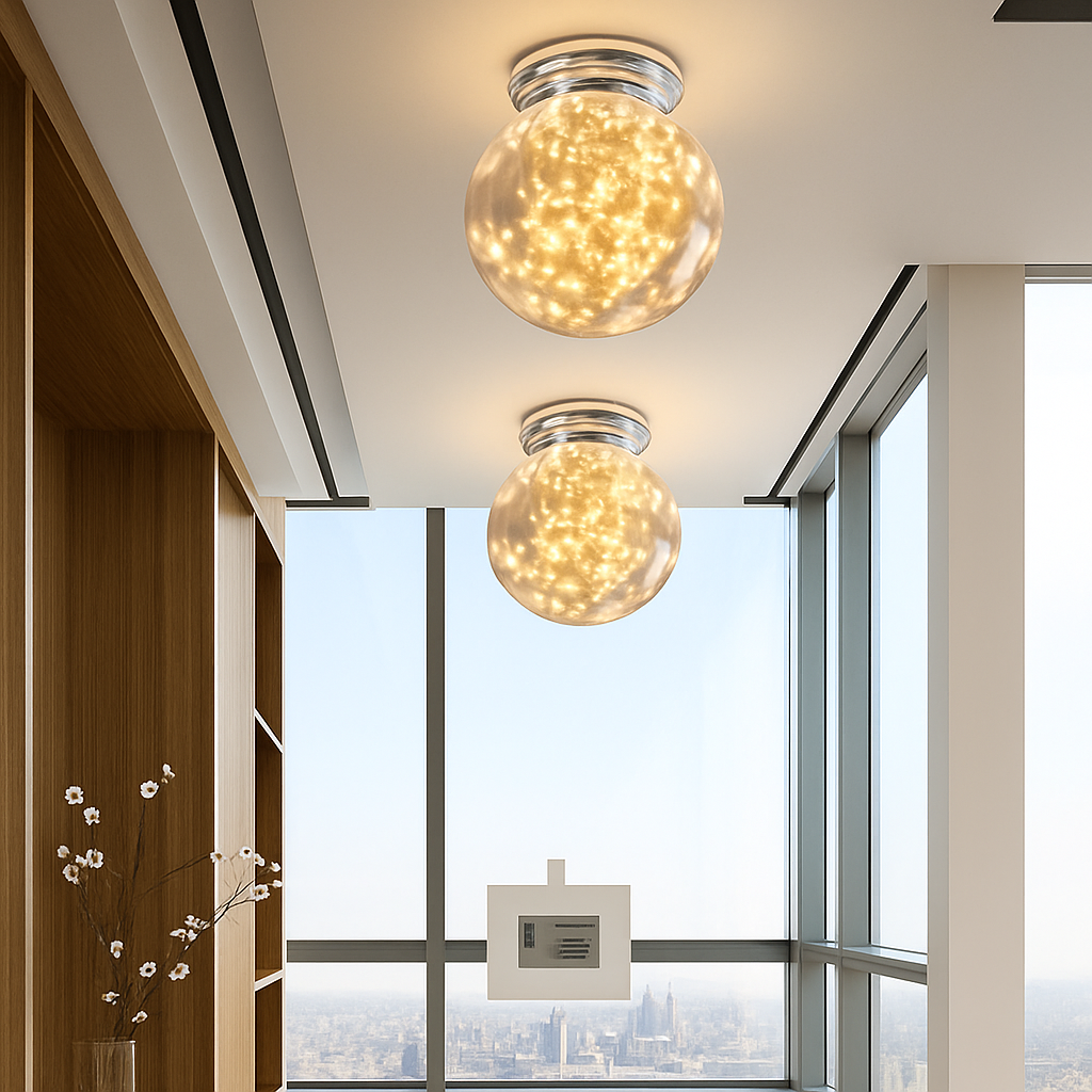 Plafonnier moderne LED avec globe en verre Duna - vue 5 sur 11