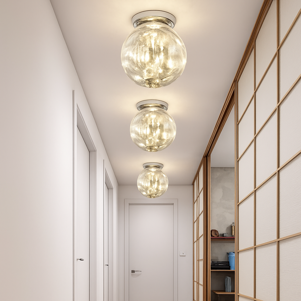 Plafonnier moderne LED avec globe en verre Duna - vue 6 sur 11