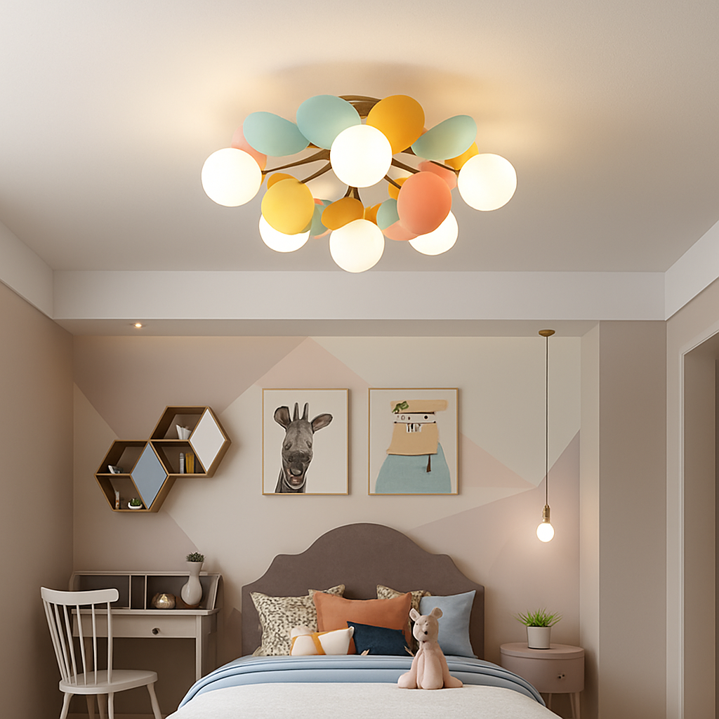 Plafonnier moderne LED coloré pour chambre d'enfant Estel - vue 3 sur 19
