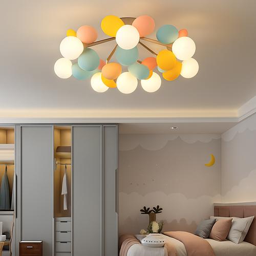 Plafonnier moderne LED coloré pour chambre d'enfant Estel