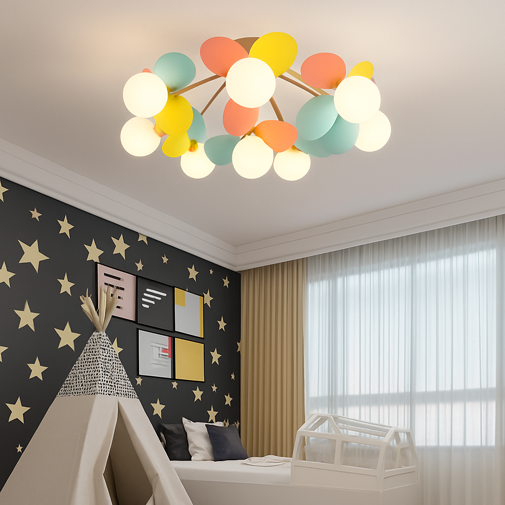 Plafonnier moderne LED coloré pour chambre d'enfant Estel - vue 8 sur 19