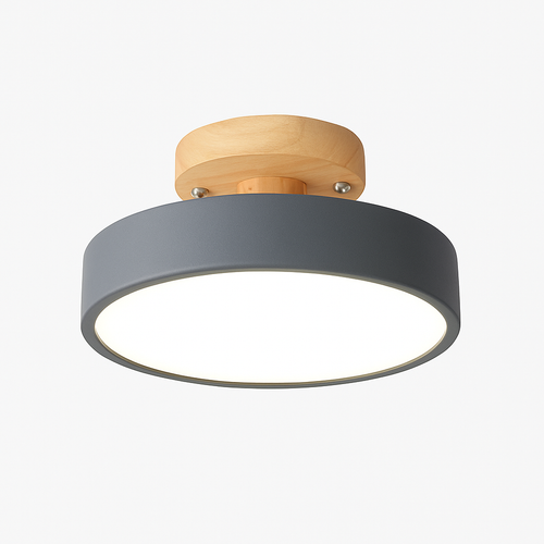 Plafonnier moderne LED en bois et métal coloré Celio