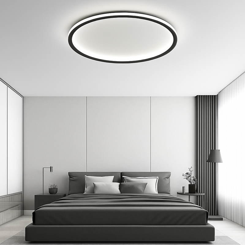 Plafonnier moderne LED en forme d'anneau métallique Marisol