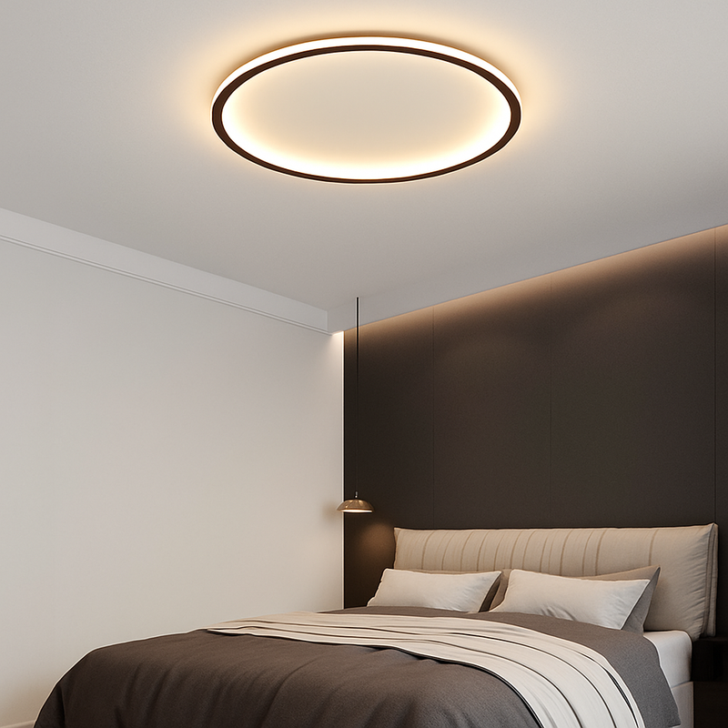 Plafonnier moderne LED en forme d'anneau métallique Marisol