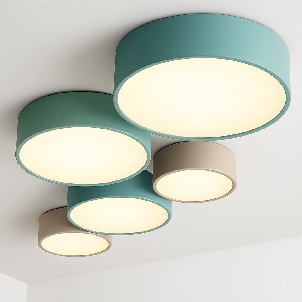 Plafonnier moderne LED forme circulaire en métal coloré Beryl - vue 4 sur 5