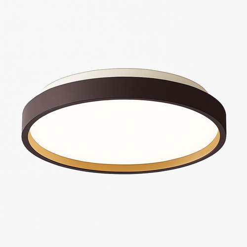 Plafonnier moderne LED métallique circulaire et fin Glenn