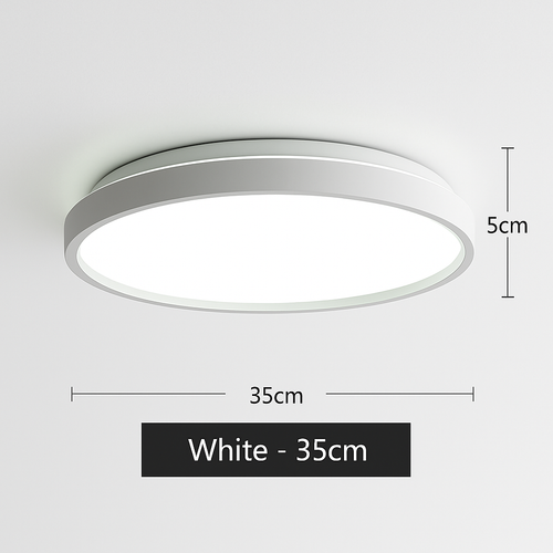 Plafonnier moderne LED métallique circulaire et fin Glenn