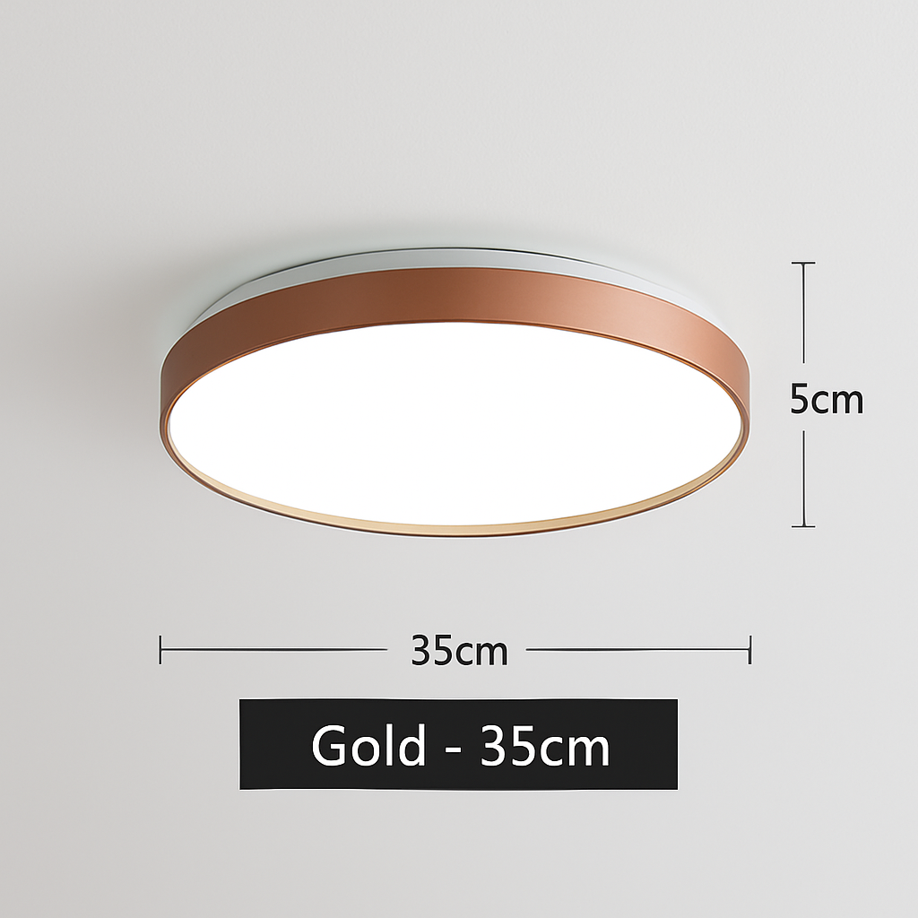 Plafonnier moderne LED métallique circulaire et fin Glenn - vue 12 sur 15