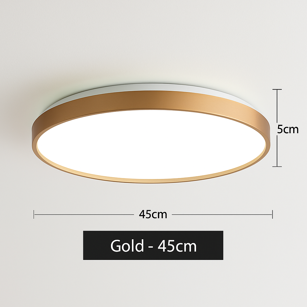 Plafonnier moderne LED métallique circulaire et fin Glenn - vue 13 sur 15