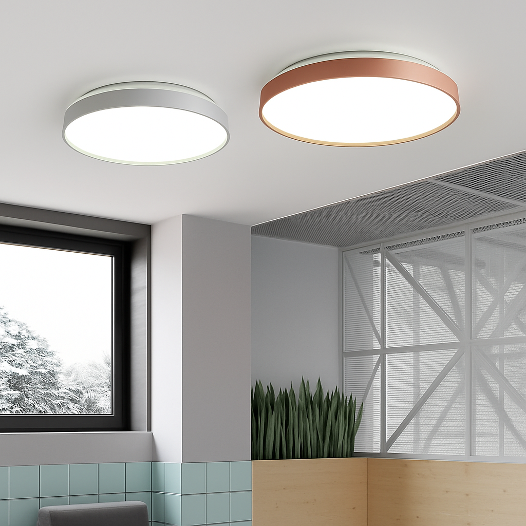 Plafonnier moderne LED métallique circulaire et fin Glenn - vue 6 sur 15