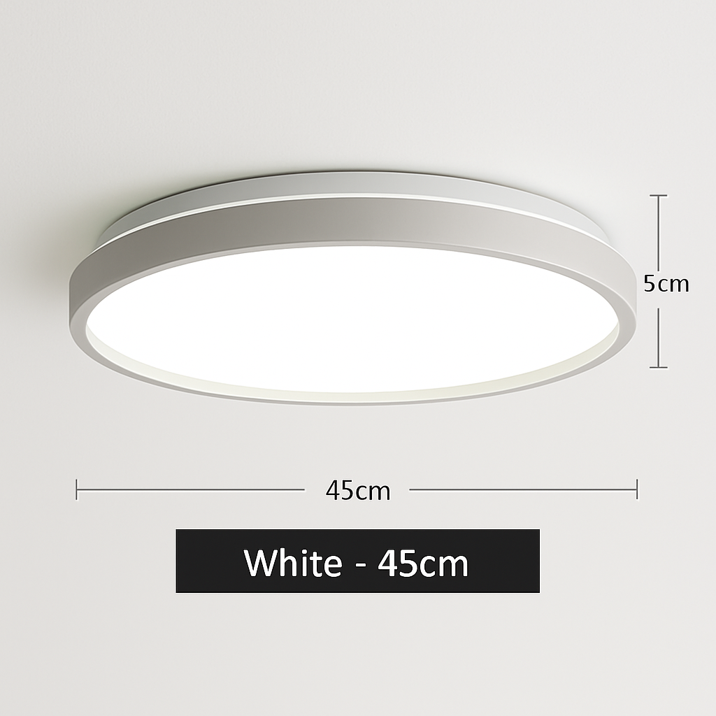 Plafonnier moderne LED métallique circulaire et fin Glenn - vue 10 sur 15