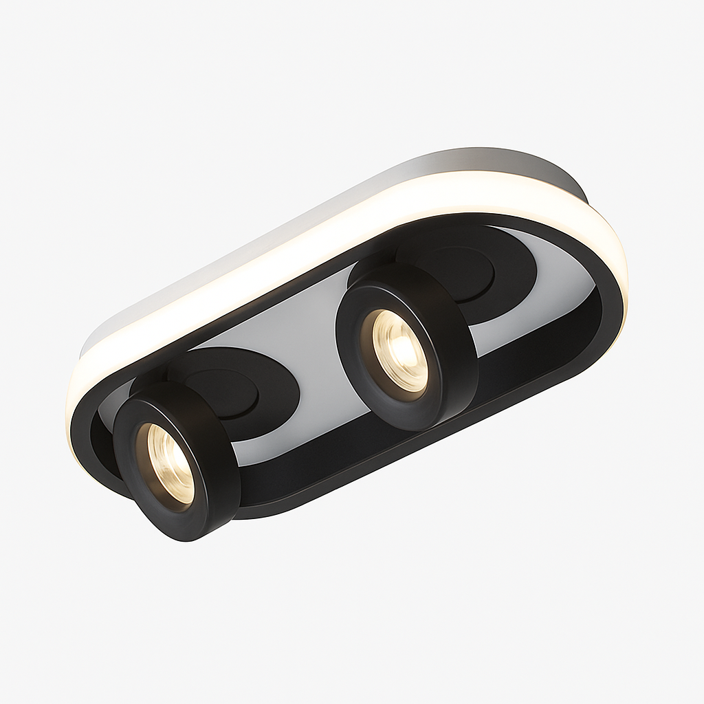 Plafonnier moderne LED ovale avec angle rotatif Charly - vue 6 sur 9