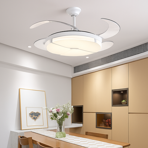 plafonnier moderne silencieux avec lumière intégrée et ventilateur - vue 4 sur 6