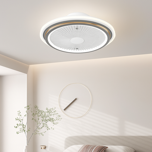 plafonnier moderne silencieux avec ventilateur et lumière télécommandé - vue 3 sur 9