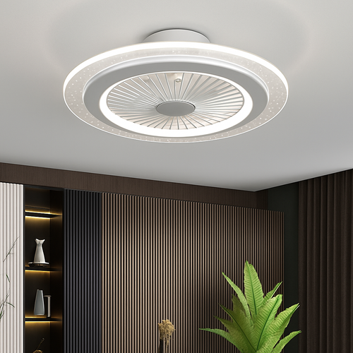 plafonnier moderne silencieux avec ventilateur et lumière télécommandé - vue 7 sur 9