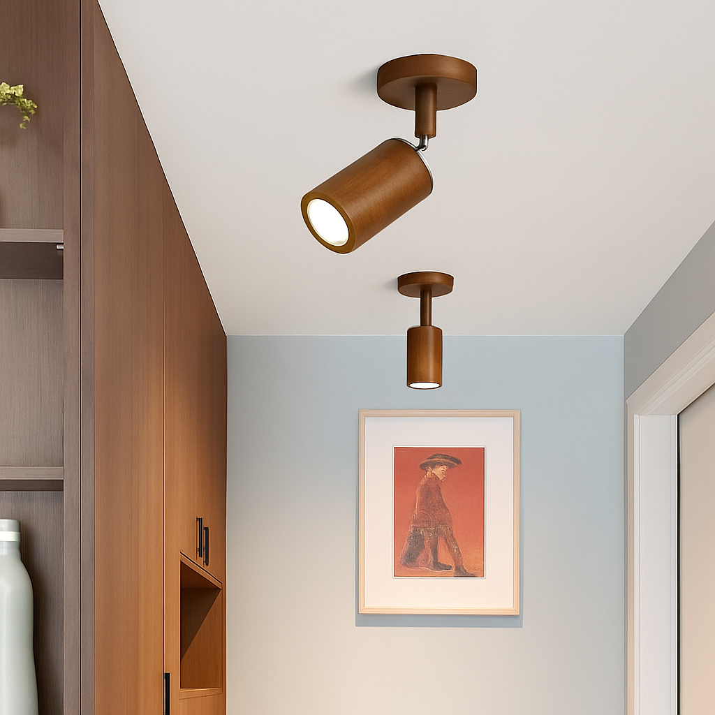 plafonnier nordique en bois massif pour décoration intérieure - vue 3 sur 9