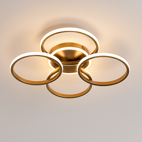 plafonnier nordique à led éclairage annulaire luxe moderne - vue 18 sur 19