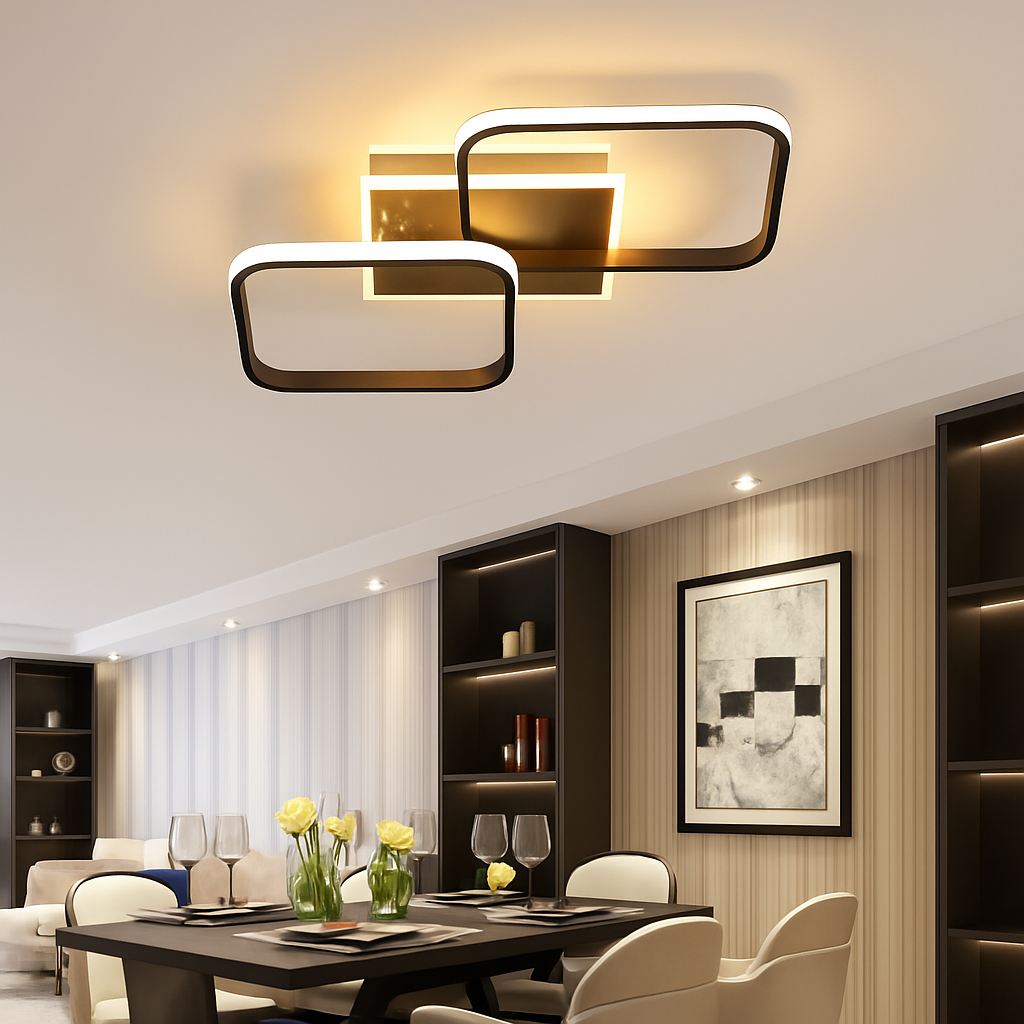 plafonnier nordique à led éclairage annulaire luxe moderne - vue 6 sur 19