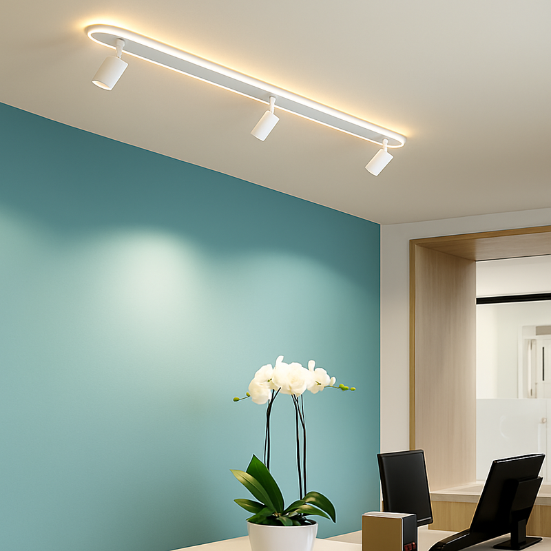 plafonnier nordique moderne avec spots design élégant et lumineux