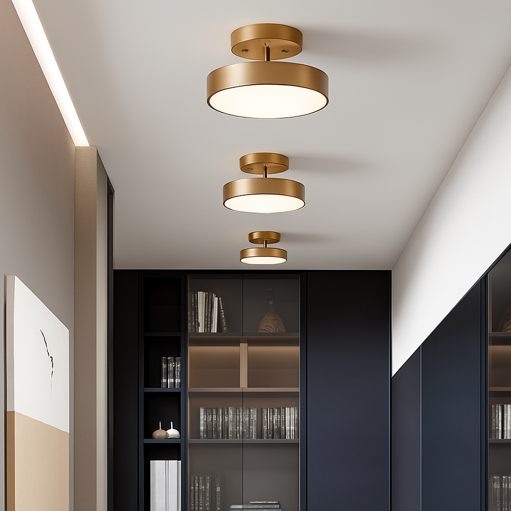 plafonnier nordique simple rond led éclairage lustre - vue 5 sur 12