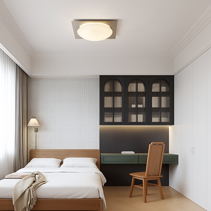 plafonnier rétro créatif en verre style bauhaus antique