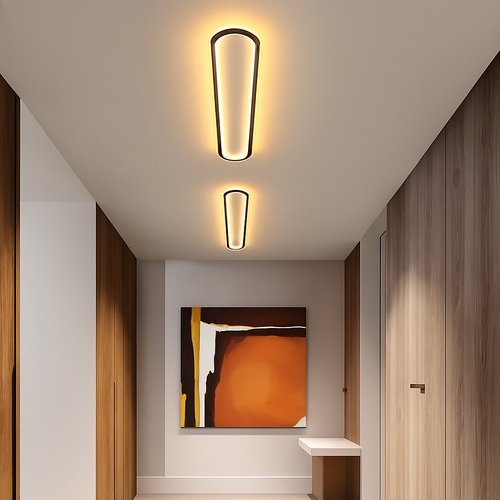 plafonnier rectangulaire moderne à leds lumière créative - vue 4 sur 10