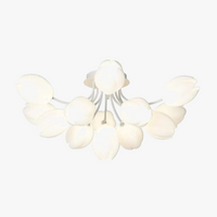 Plafonnier romantique monté blanc fleur
