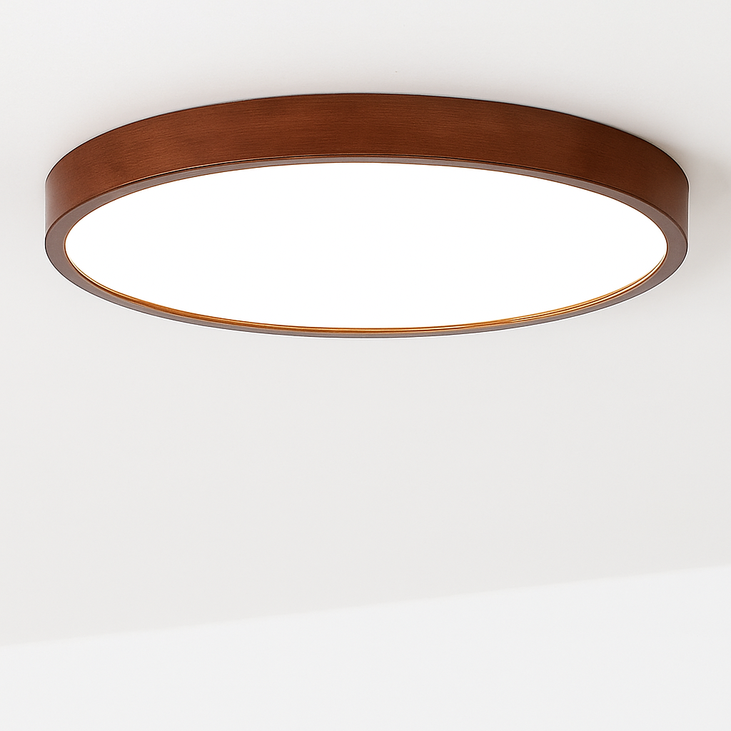 plafonnier rond en bois style nordique pour intérieur moderne - vue 3 sur 6
