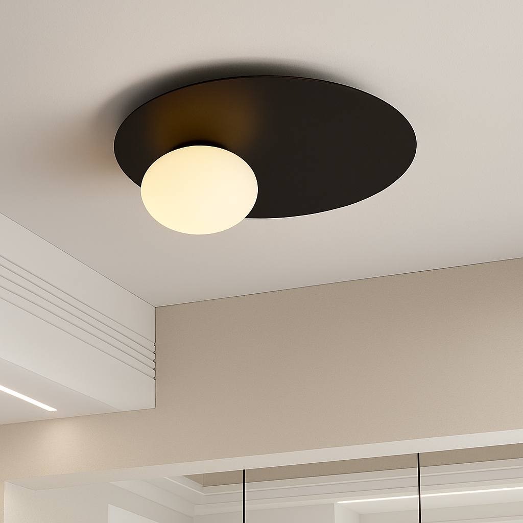 plafonnier rond en métal moderne pour - vue 3 sur 10