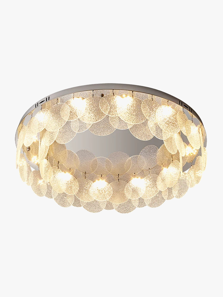 plafonnier rond en verre led luxe moderne