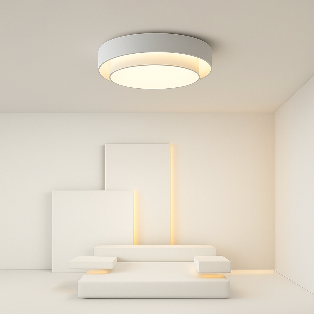 Plafonnier rond moderne led Art plafonnier Studio cuisine chambre allée balcon couloir blanc plafonnier design - vue 3 sur 8