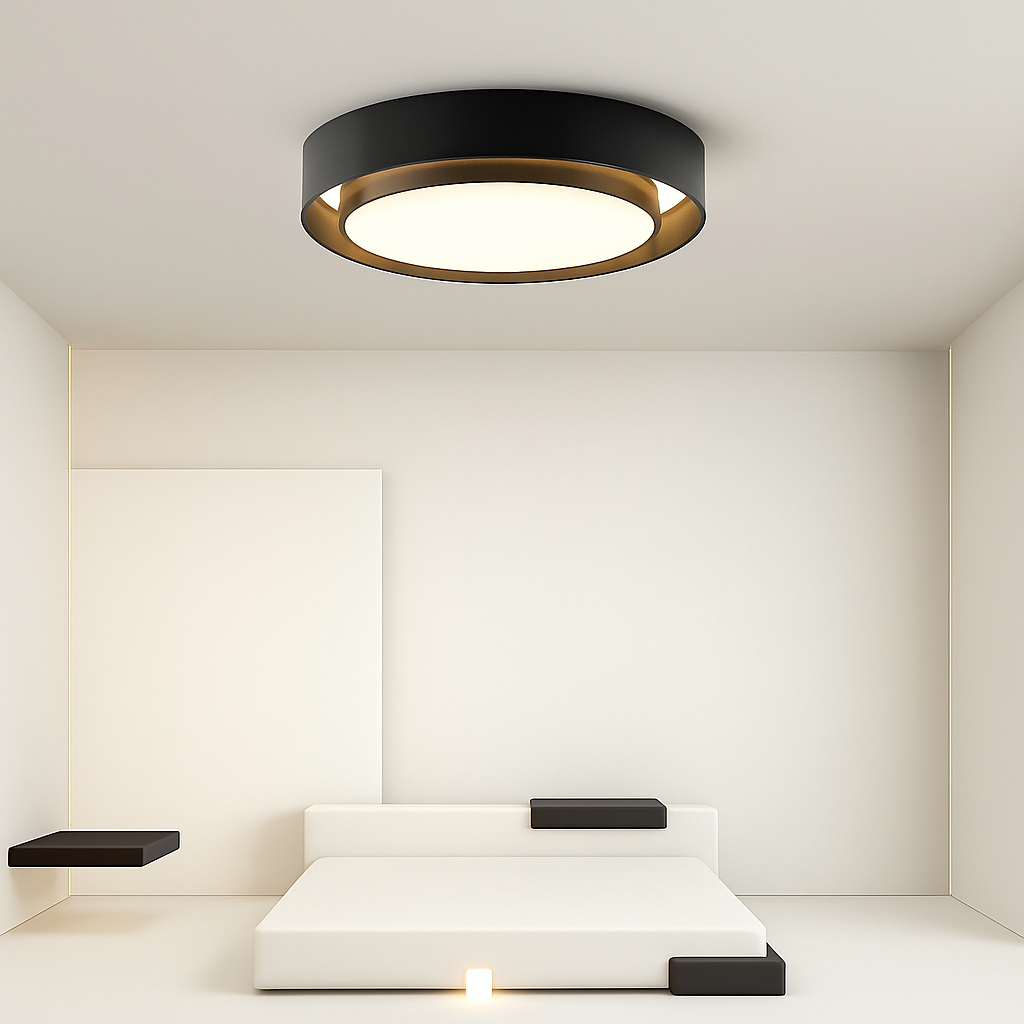 Plafonnier rond moderne led Art plafonnier Studio cuisine chambre allée balcon couloir blanc plafonnier design - vue 4 sur 8