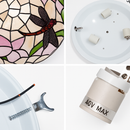 Plafonnier rond ultra-mince balcon couloir lampe de chambre à coucher pour enfants propriétaire Tiffany vitrail éclairage de décoration de la maison