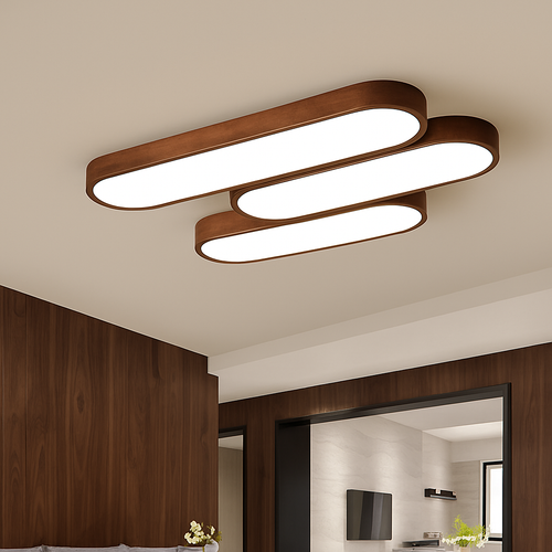 Plafonnier scandinave LED rectangulaire angles ronds Agara - vue 7 sur 11