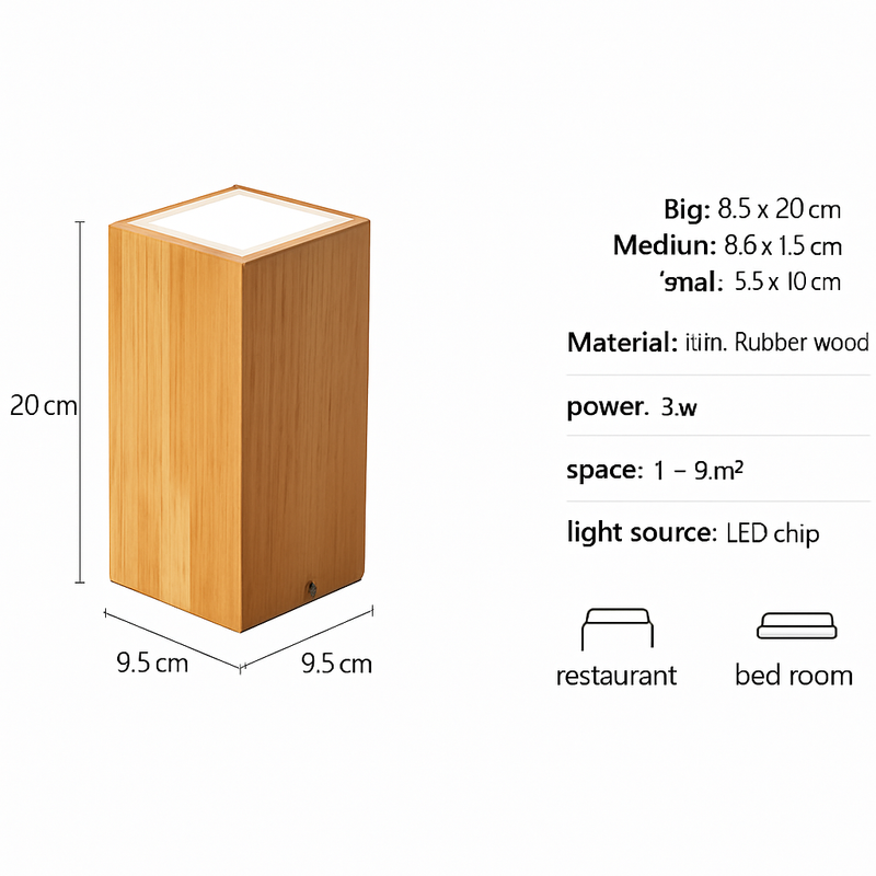 Plafonnier spot à LED cube en bois