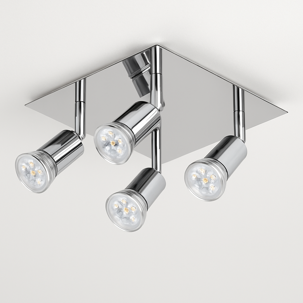 Plafonnier à spots LED dirigeables chromé Satin - vue 4 sur 4