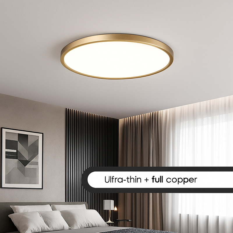 Plafonnier style cuivre très fin