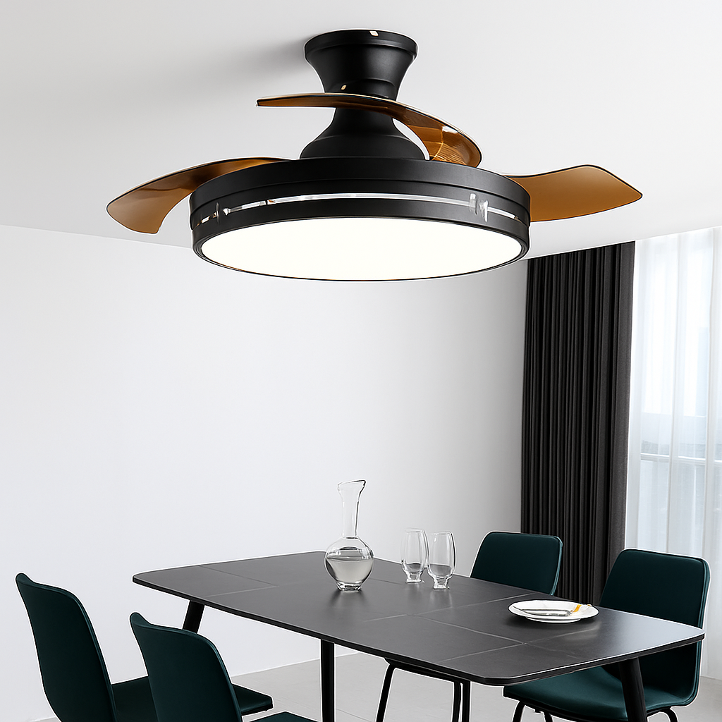 plafonnier ventilateur avec lumière pour restaurant et espace intérieur - vue 3 sur 10