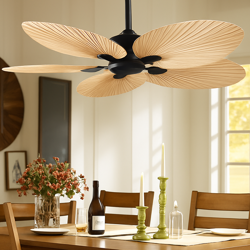 Ventilateur De Plafond Faro Barcelona Palma 129 Cm - Marron - Télécommande - IP44 Extérieur