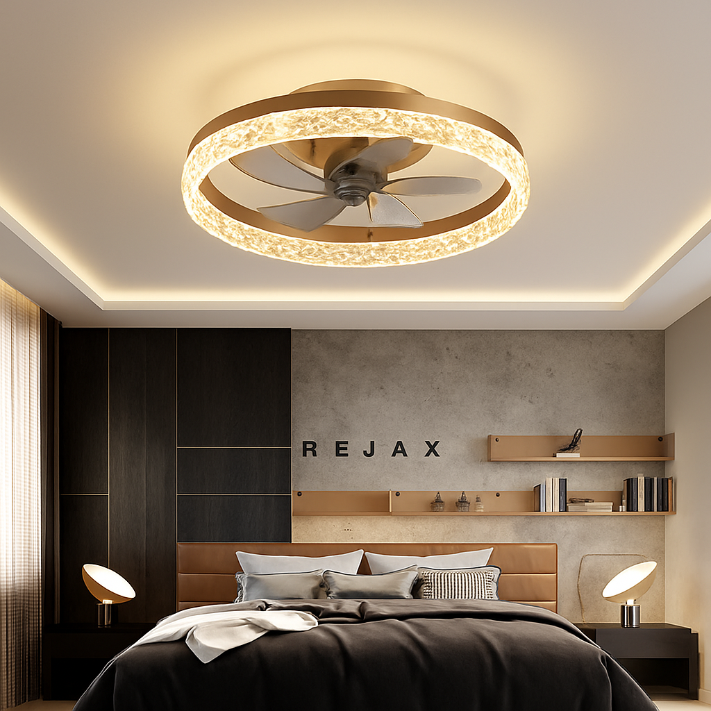 plafonnier ventilateur de plafond lumineux télécommandé dimmable décoratif - vue 3 sur 14
