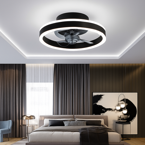 plafonnier ventilateur de plafond lumineux télécommandé dimmable décoratif - vue 6 sur 14