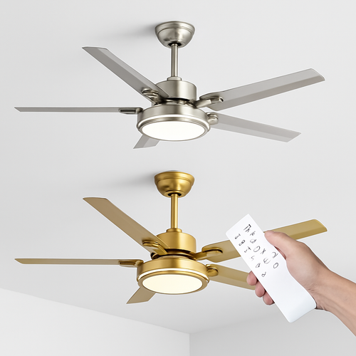 plafonnier ventilateur moderne avec télécommande et éclairage led - vue 3 sur 8