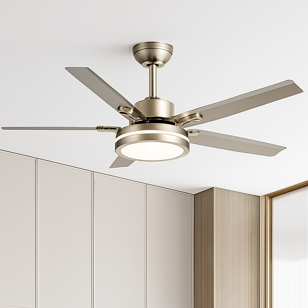 plafonnier ventilateur moderne avec télécommande et éclairage led - vue 3 sur 8