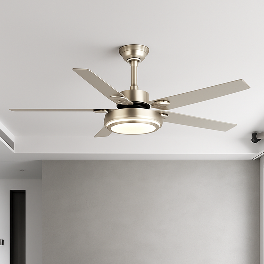 plafonnier ventilateur moderne avec télécommande et éclairage led - vue 4 sur 8