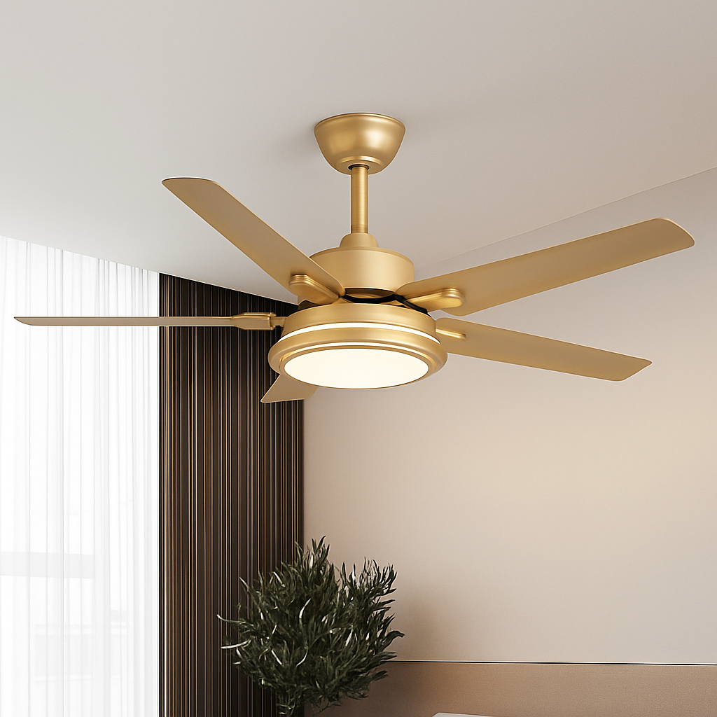 plafonnier ventilateur moderne avec télécommande et éclairage led - vue 5 sur 8