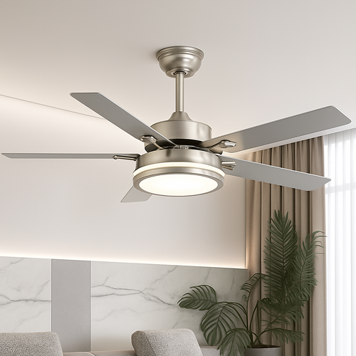 plafonnier ventilateur moderne avec télécommande et éclairage led - vue 7 sur 8