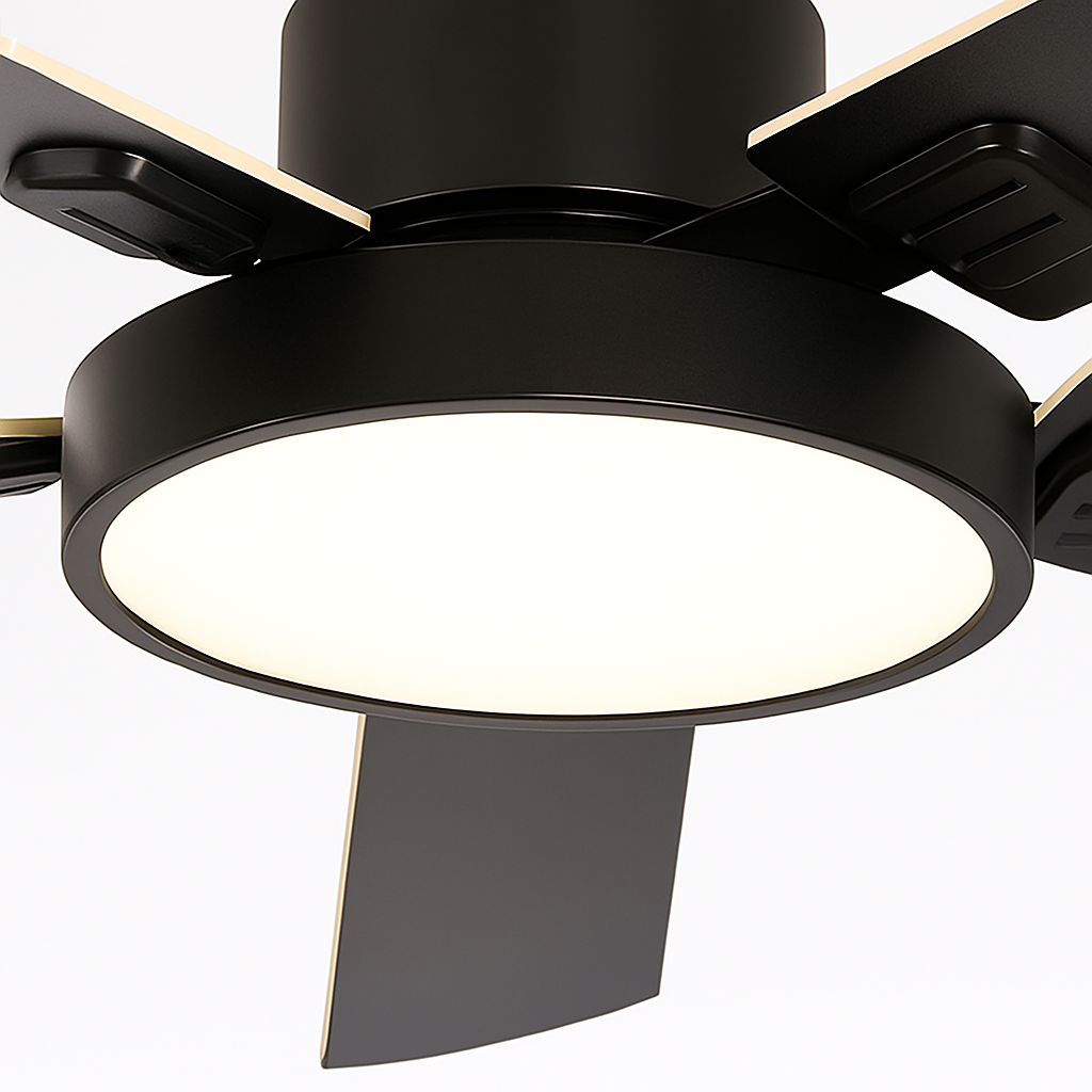 plafonnier vintage avec ventilateur led et télécommande - vue 6 sur 12